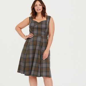 Torrid Outlander tartan wrap bodice swing dress